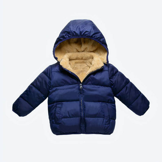 Doudoune bébé garçon bleue foncée rembourrée avec velours intérieur